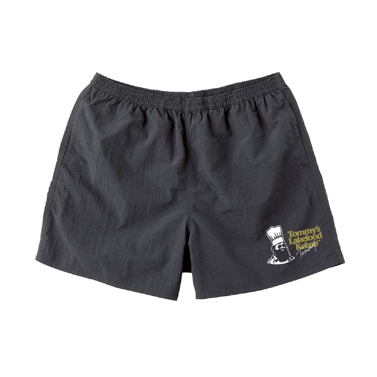BASSERS UNITED® Lakefood Kebab NYLON HALF PANTS  [BLACK] - Bass Fishing Lifestyle Apparel