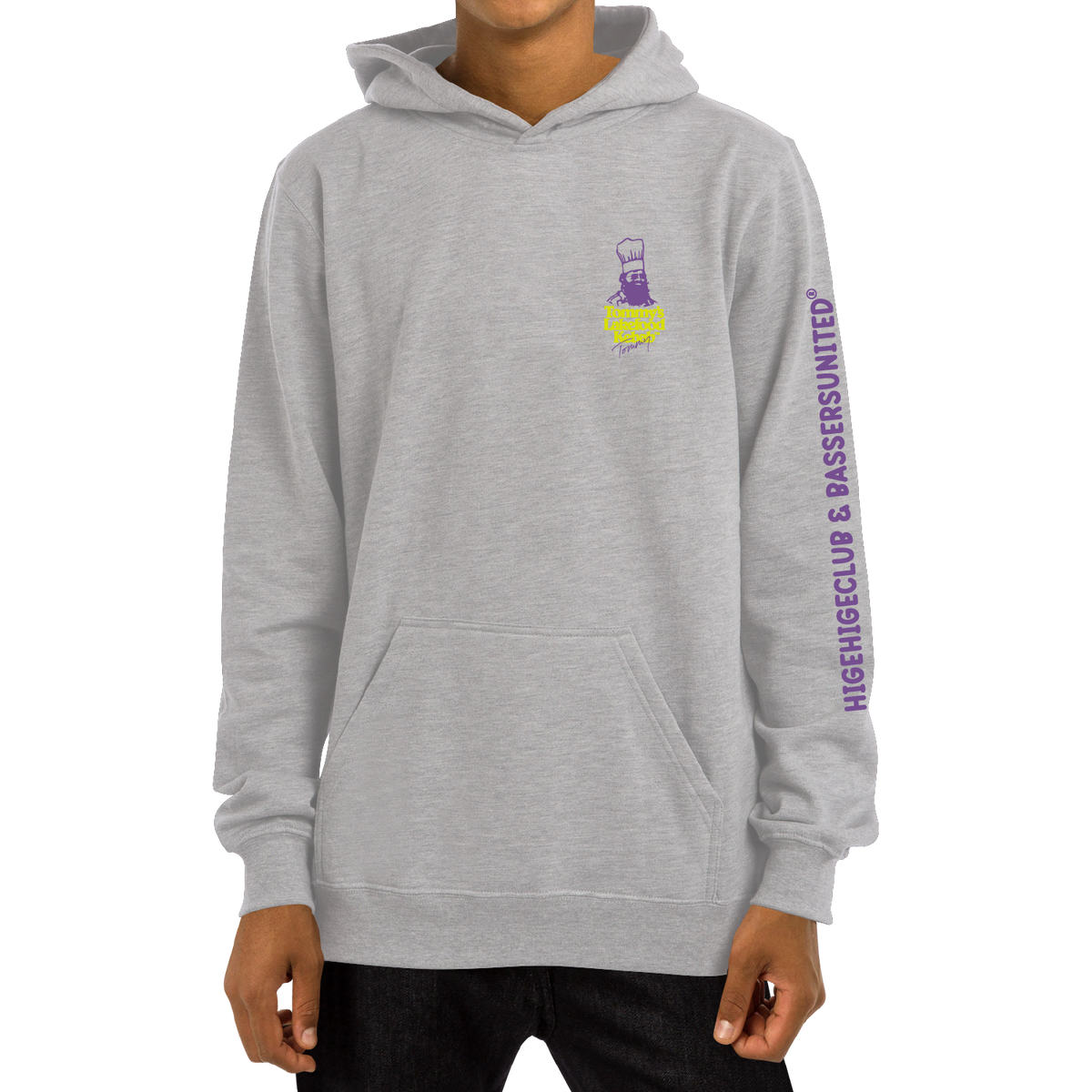 BASSERS UNITED® Lakefood Kebab HOODED  [GRAY] - Bass Fishing Lifestyle Apparel 2