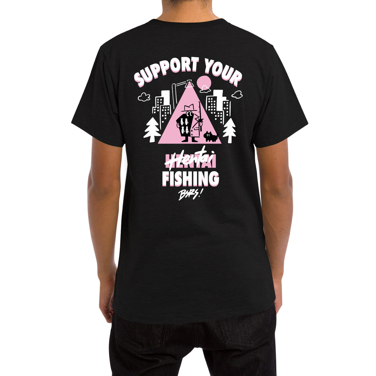 BASSERS UNITED® HENTAI TEE [BLACK] - Bass Fishing Lifestyle Apparel