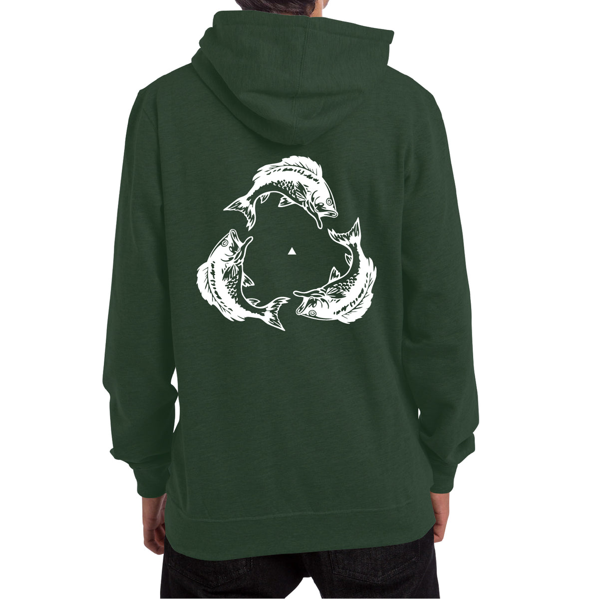 BASSERS UNITED® DELTA FISH HOODED [FOREST] - Bass Fishing Lifestyle Apparel