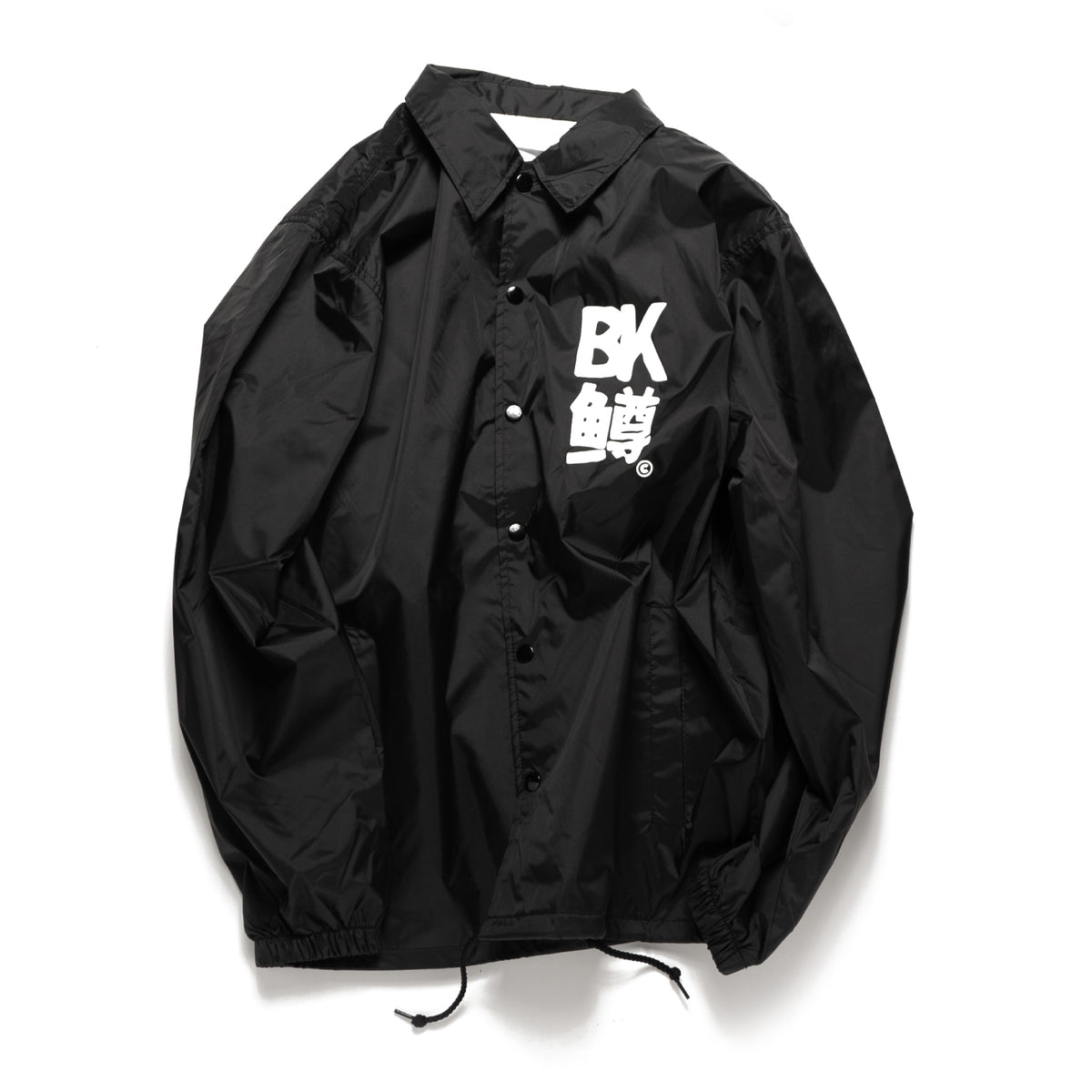 BASSERS UNITED® BLACK BASS COACH JACKET - Bass Fishing Lifestyle Apparel