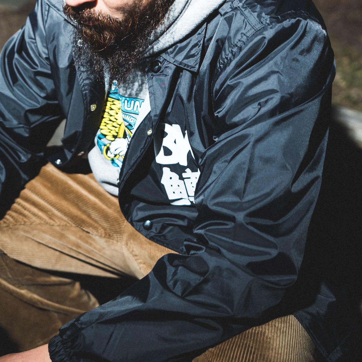 BASSERS UNITED® BLACK BASS COACH JACKET - Bass Fishing Lifestyle Apparel 5