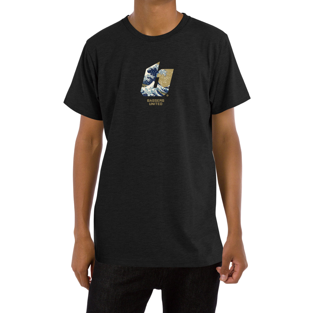 BASSERS UNITED® WAVE Tee  [BLACK] - Bass Fishing Lifestyle Apparel