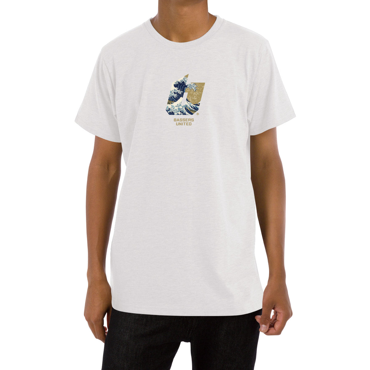 BASSERS UNITED® WAVE Tee  [WHITE] - Bass Fishing Lifestyle Apparel
